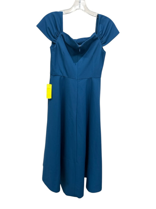 Elliatt Size S Teal Blue Nylon Blend Cap Sleeve Darted High Low Back Zip Dress Teal Blue / S