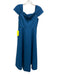 Elliatt Size S Teal Blue Nylon Blend Cap Sleeve Darted High Low Back Zip Dress Teal Blue / S