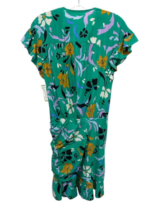 Veronica Beard Size 2 Green, Yellow & Multicolor Silk Blend Short Sleeve Dress Green, Yellow & Multicolor / 2