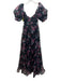 Lulu Size XS Black, Pink & Green Short Balloon Sleeve Corset Off Shoulder Dress Black, Pink & Green / XS