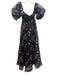 Lulu Size XS Black, Pink & Green Short Balloon Sleeve Corset Off Shoulder Dress Black, Pink & Green / XS