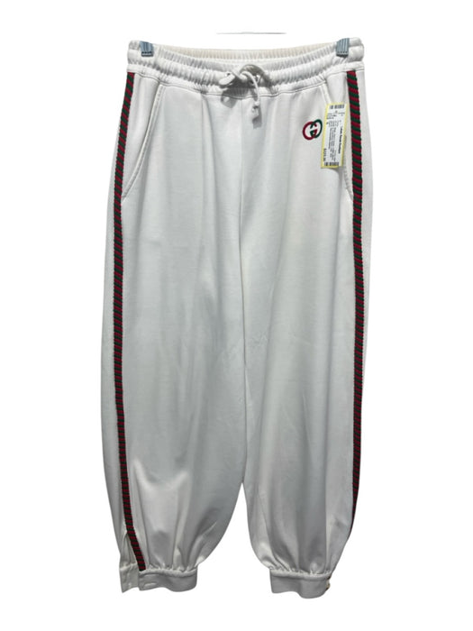 Gucci Size S White, Red & Green Cotton Blend Elastic & Drawstring Waist Pants White, Red & Green / S