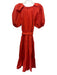 Ulla Johnson Size 4 Orange Cotton Short Balloon Sleeve V Neck Tiered Dress Orange / 4