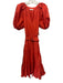Ulla Johnson Size 4 Orange Cotton Short Balloon Sleeve V Neck Tiered Dress Orange / 4