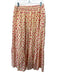 Victoria Dunn Size M Pale Yellow & Pink Cotton Elastic Waist Floral Tiered Skirt Pale Yellow & Pink / M