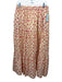 Victoria Dunn Size M Pale Yellow & Pink Cotton Elastic Waist Floral Tiered Skirt Pale Yellow & Pink / M