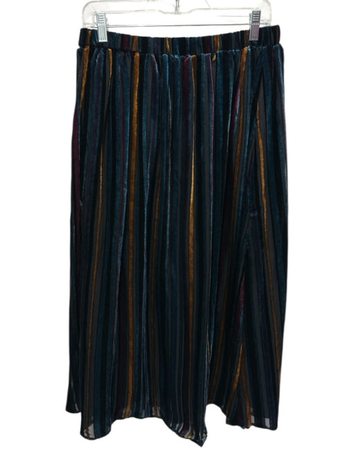 Tuckernuck Size M Black, Turquoise & Yellow Rayon Blend Velvet Accent Maxi Skirt Black, Turquoise & Yellow / M