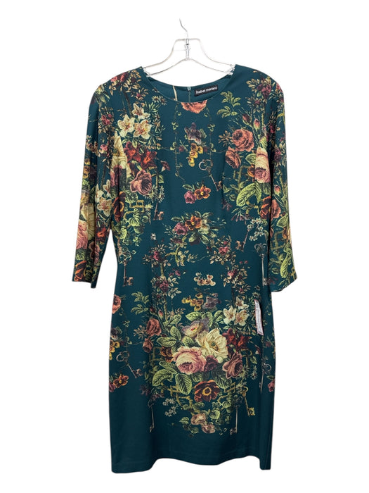 Isabel Marant Size 40 Hunter Green, Yellow & Light Green Silk Blend Floral Dress Hunter Green, Yellow & Light Green / 40