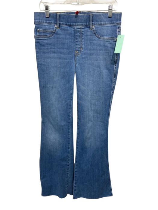 Spanx Size M Light Med Wash Cotton Denim High Rise Elastic Waist Flare Jeans Light Med Wash / M