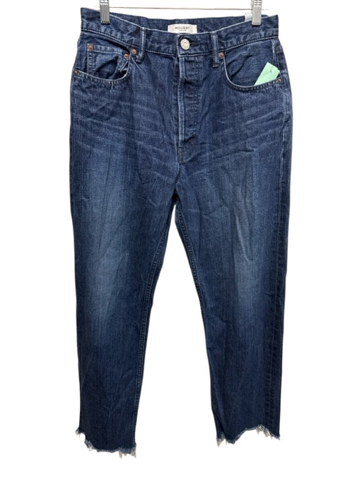 Moussy Size 28 Med Wash Cotton Denim High Rise Button Fly Whiskering Jeans Med Wash / 28