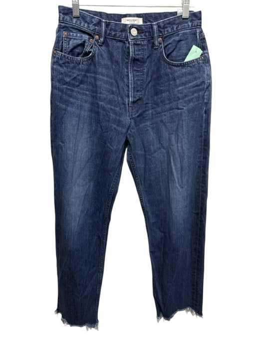 Moussy Size 28 Med Wash Cotton Denim High Rise Button Fly Whiskering Jeans Med Wash / 28