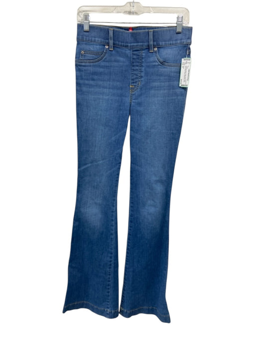 Spanx Size S Light Med Wash Cotton Denim High Rise Elastic Waist Flare Jeans Light Med Wash / S