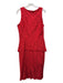 Shoshanna Size 12 Red Nylon Blend Sleeveless Lace Overlay V Neck Darted Dress Red / 12