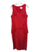 Shoshanna Size 12 Red Nylon Blend Sleeveless Lace Overlay V Neck Darted Dress Red / 12