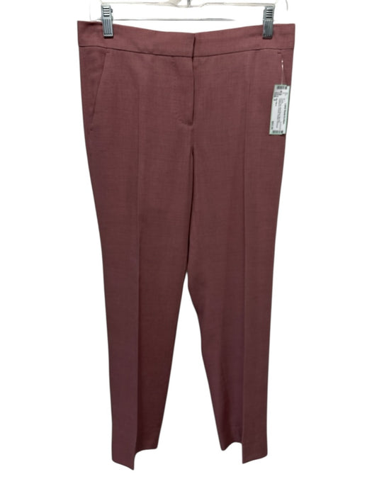 Max Mara Size 8 Rose Pink Wool Blend Mid Rise Heathered Pockets Straight Pants Rose Pink / 8