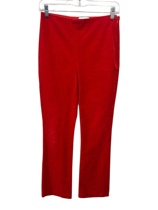 Tuckernuck Size M Red Cotton Corduroy High Rise Side Zip Straight Pants Red / M