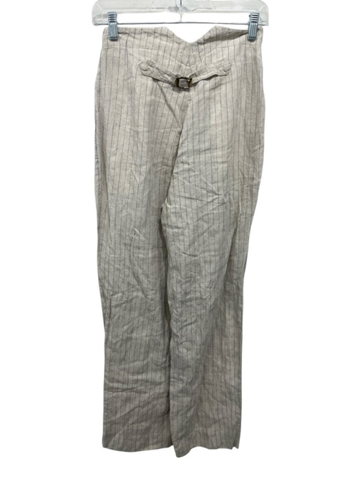 Reliquary Size 10/XS Beige & Black Linen High Rise Vertical Stripes Pants Beige & Black / 10/XS