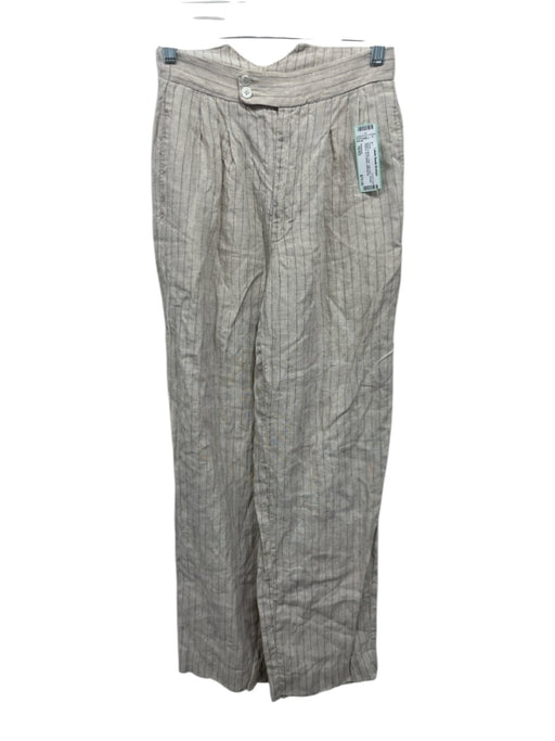 Reliquary Size 10/XS Beige & Black Linen High Rise Vertical Stripes Pants Beige & Black / 10/XS