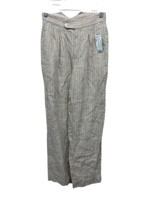 Reliquary Size 10/XS Beige & Black Linen High Rise Vertical Stripes Pants Beige & Black / 10/XS