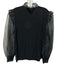 See By Chloe Size 38 / M Black Polyester Long Balloon Sleeve Chiffon Accents Top Black / 38 / M