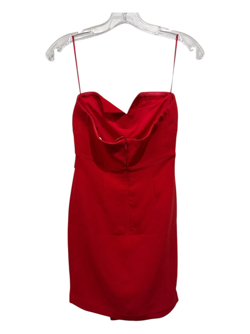 Likely Size 00 Red Polyester Blend Strapless Empire Waist Side Pleats Dress Red / 00