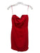 Likely Size 00 Red Polyester Blend Strapless Empire Waist Side Pleats Dress Red / 00