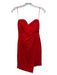 Likely Size 00 Red Polyester Blend Strapless Empire Waist Side Pleats Dress Red / 00