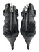 Loeffler Randall Shoe Size 8.5 Black Leather Round Toe Caged Back Zip Sandals Black / 8.5