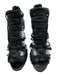 Loeffler Randall Shoe Size 8.5 Black Leather Round Toe Caged Back Zip Sandals Black / 8.5