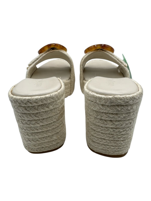 Cult Gaia Shoe Size 38 Cream & Brown Raffia Raffia Base Tortoise Buckle Sandals Cream & Brown / 38
