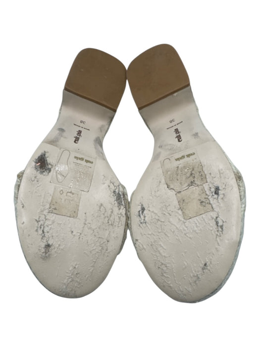 Cult Gaia Shoe Size 38 Cream & Brown Raffia Raffia Base Tortoise Buckle Sandals Cream & Brown / 38