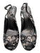 Giuseppe Zanotti Shoe Size 40 Black & Taupe Lace Leather Stiletto Peep Toe Pumps Black & Taupe / 40