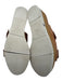 Veronica Beard Shoe Size 8 Light Brown Leather Gold Buckle Wood Sole Sandals Light Brown / 8
