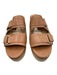 Veronica Beard Shoe Size 8 Light Brown Leather Gold Buckle Wood Sole Sandals Light Brown / 8