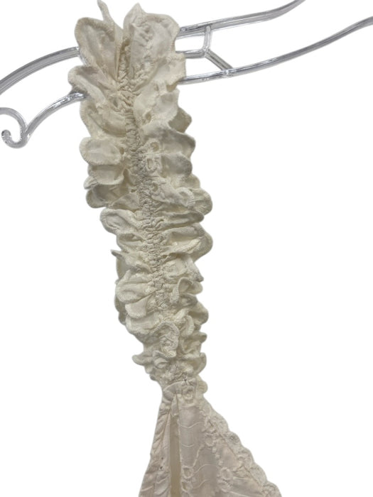 Love Shack Fancy Size 6 White Silk Sleeveless Eyelet Lace Ruffles Mini Dress White / 6