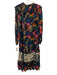 Farm Rio Size S Black, Beige, Multi Viscose Long Sleeve Abstract Print Dress Black, Beige, Multi / S