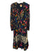Farm Rio Size S Black, Beige, Multi Viscose Long Sleeve Abstract Print Dress Black, Beige, Multi / S
