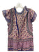 Sea New York Size 4 purple, blue, beige Cotton Ruffle Cap Sleeve Mini Dress purple, blue, beige / 4