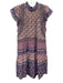 Sea New York Size 4 purple, blue, beige Cotton Ruffle Cap Sleeve Mini Dress purple, blue, beige / 4