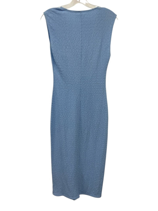 Reformation Size S Light Blue Polyester Sleeveless Textured V Neck Midi Dress Light Blue / S