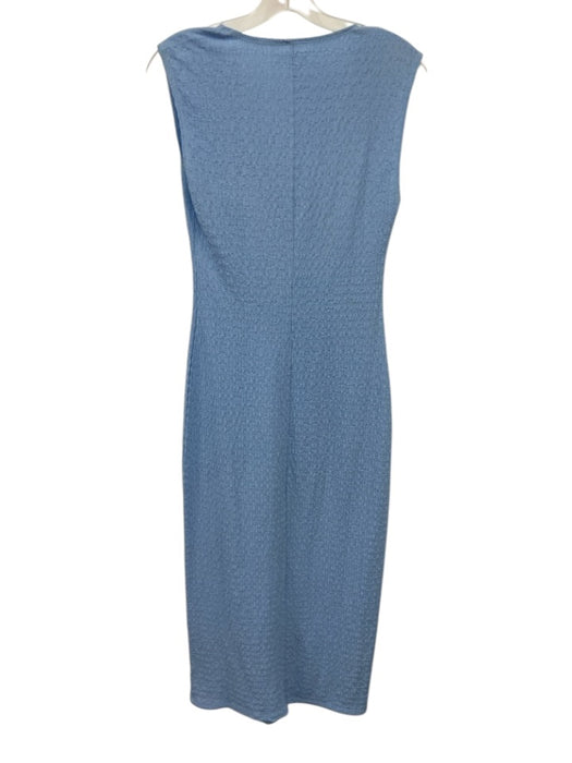 Reformation Size S Light Blue Polyester Sleeveless Textured V Neck Midi Dress Light Blue / S