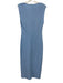 Reformation Size S Light Blue Polyester Sleeveless Textured V Neck Midi Dress Light Blue / S