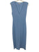 Reformation Size S Light Blue Polyester Sleeveless Textured V Neck Midi Dress Light Blue / S