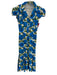 Philosophy di Lorenzo Serafini Size 2 Blue, Green, Cream Puff Cap Sleeve Dress Blue, Green, Cream / 2