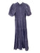 Sea New York Size 2 slate purple Ramie Short Puff Sleeve Smocked Bodice Dress slate purple / 2