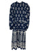 Sea New York Size 2 Navy Blue & Light Blue Silk Long puff sleeve Midi Dress Navy Blue & Light Blue / 2