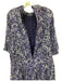 Sea New York Size 2 Purple, Blue, White Cotton Puff 1/2 Sleeve Mock Neck Dress Purple, Blue, White / 2