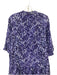 Sea New York Size 2 Purple, Blue, White Cotton Puff 1/2 Sleeve Mock Neck Dress Purple, Blue, White / 2