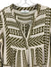 Devotion Twins Size XS Olive Green & White Cotton 3/4 Trumpet Sleeve Mini Dress Olive Green & White / XS