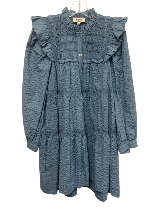 Sea New York Size XS Cornflower Blue Polyester & Cotton Long puff sleeve Dress Cornflower Blue / XS